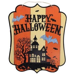 NWT Glitter Vintage Happy Halloween Door / Wall Signs